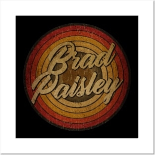 arjunthemaniac,circle vintage retro faded Brad Paisley Posters and Art